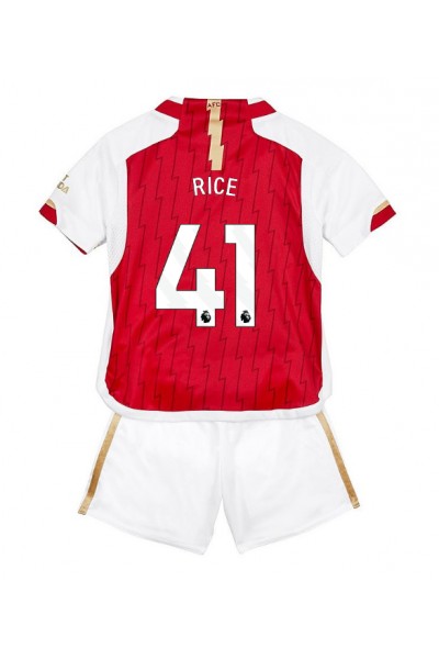 Arsenal Declan Rice #41 Jalkapallovaatteet Lasten Kotipeliasu 2023-24 Lyhythihainen (+ Lyhyet housut)